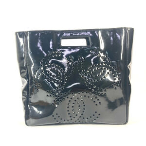 CHANEL Chanel Punching Logo Triple Coco CC Mark Big Bag Handbag Enamel Women'...